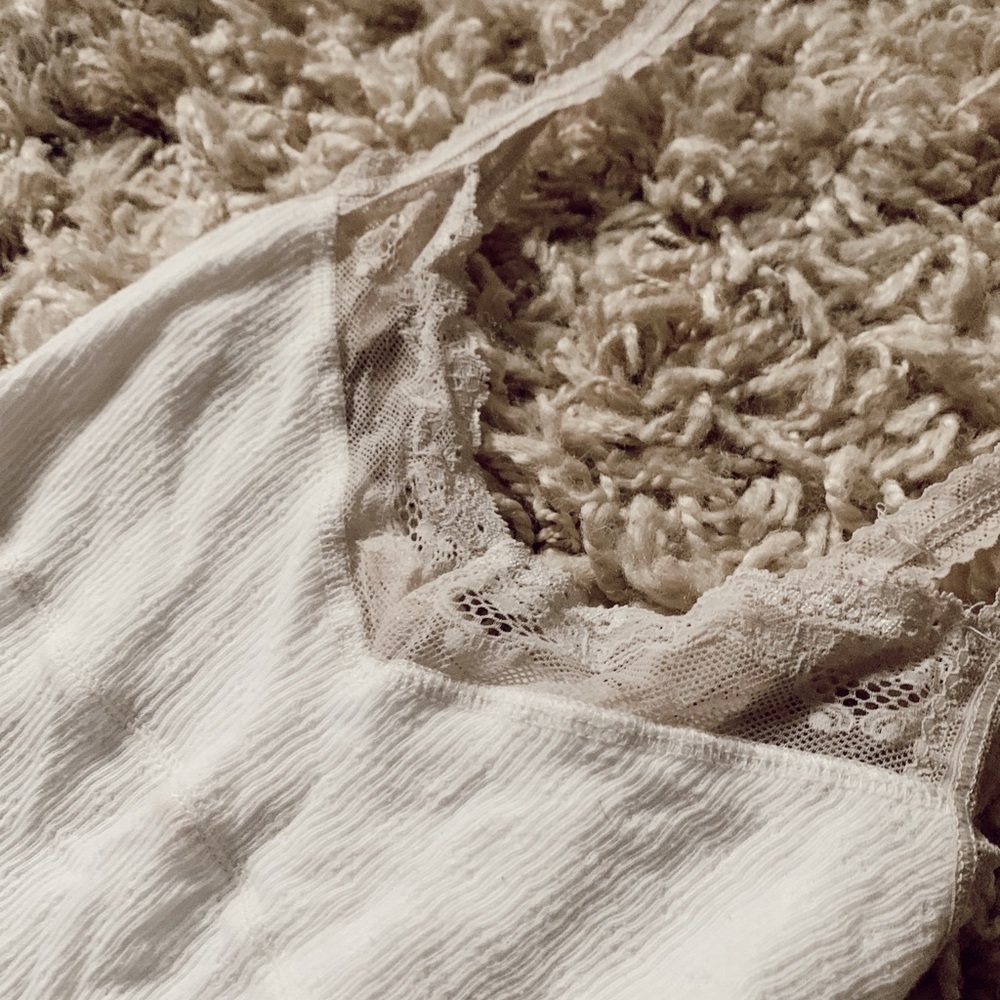 Little vintage white sleep tank